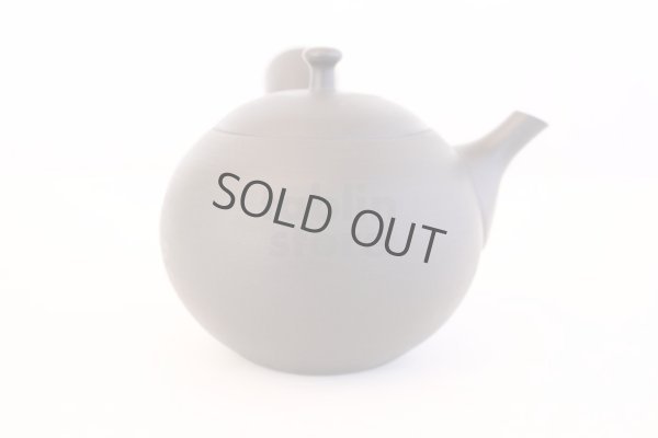 Photo5: Tokoname Japanese tea pot kyusu ceramic strainer Hokuryu round black 300ml