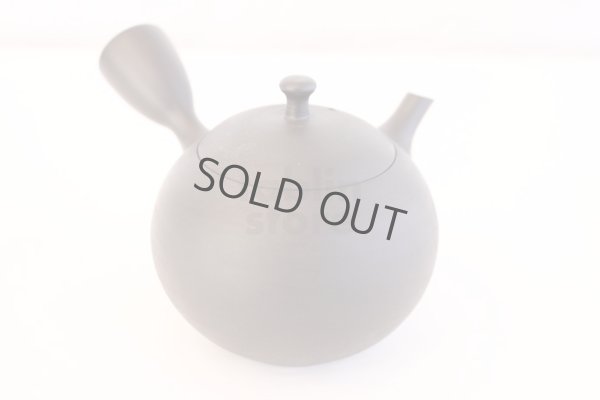 Photo3: Tokoname Japanese tea pot kyusu ceramic strainer Hokuryu round black 300ml