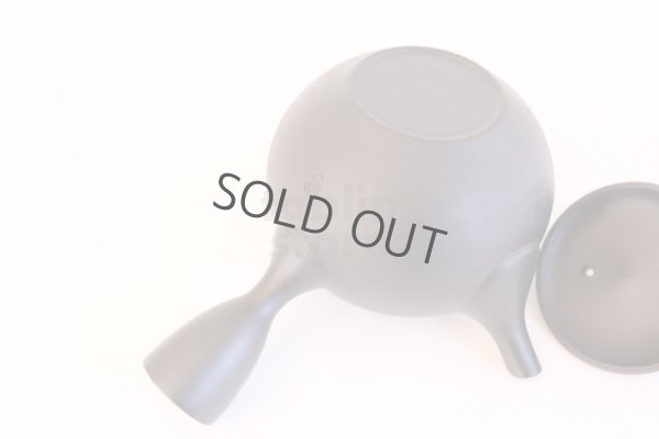 Photo8: Tokoname Japanese tea pot kyusu ceramic strainer Hokuryu round black 300ml