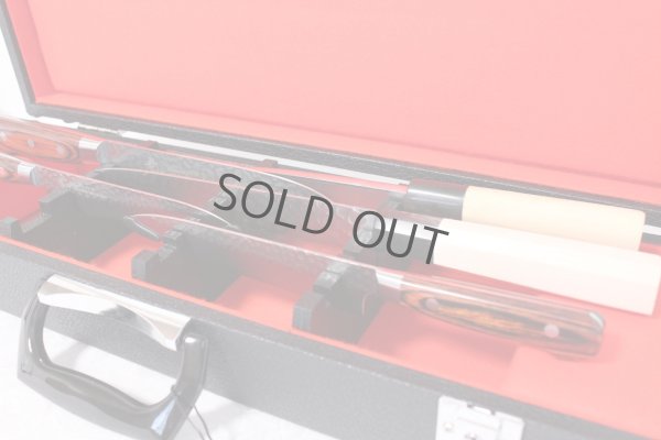 Photo8: Japanese Kitchen knife leather case black for six knife 51 x 15 x 8 cm