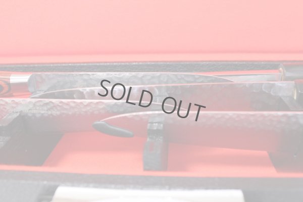 Photo9: Japanese Kitchen knife leather case black for six knife 51 x 15 x 8 cm