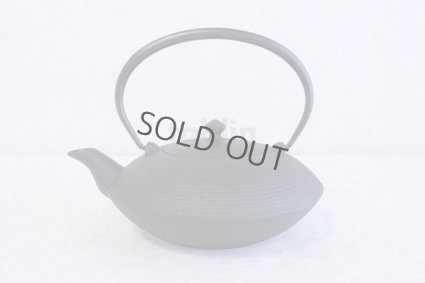 Photo1: Japanese Cast Iron Teapot Kettle Nambu Tetsubin Oigen itome flat 900ml *1 day shipping