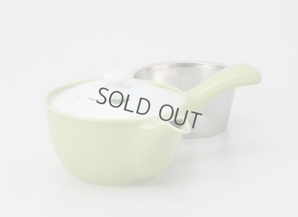 Photo4: Hasami Porcelain Japanese tea pot Kyusu leaf S type strainer green 325ml