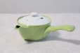 Photo1: Hasami Porcelain Japanese tea pot Kyusu leaf S type strainer green 325ml (1)