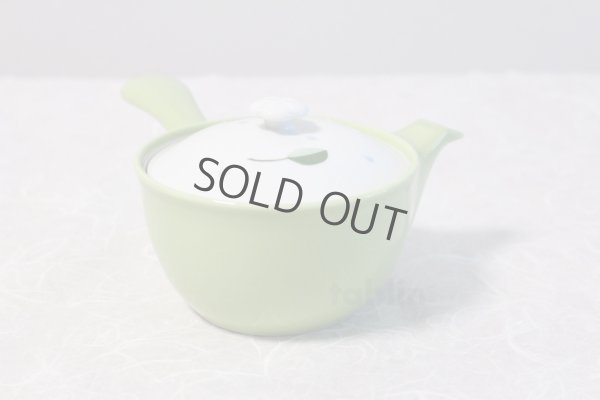 Photo5: Hasami Porcelain Japanese tea pot Kyusu leaf S type strainer green 325ml