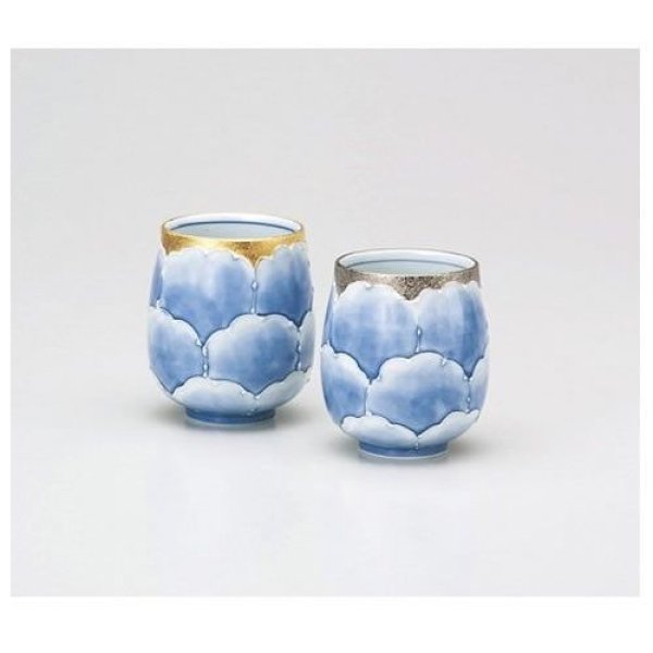 Photo11: Arita porcelain Yunomi Japanese tea cup bota gold and silver (set of 2)