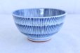 Photo1: Japanese Rice Soup Noodle bowl Mino ware Togusa line blue D146mm H74mm (1)