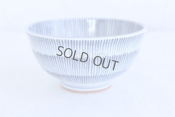 Photo1: Japanese Rice Soup Noodle bowl Mino ware Togusa line blue D146mm H74mm