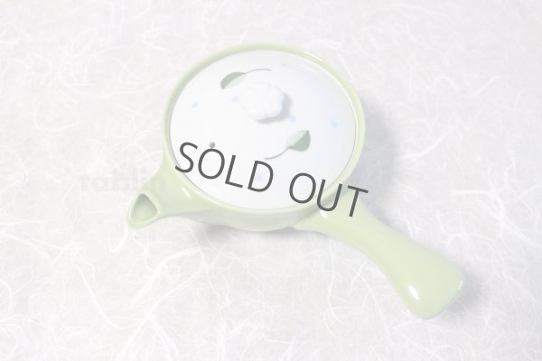 Photo3: Hasami Porcelain Japanese tea pot Kyusu leaf S type strainer green 325ml