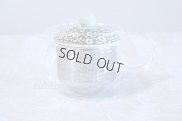 Photo1: Hasami Porcelain Glass Japanese tea pot Aura S type strainer green 375ml