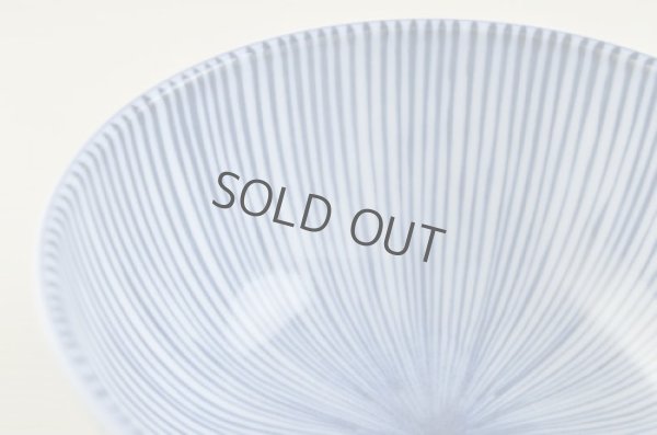 Photo5: Japanese Rice Soup Noodle bowl Mino ware Togusa line blue D146mm H74mm