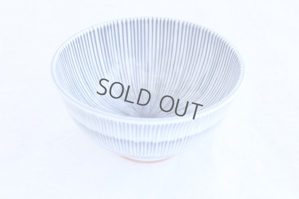 Photo10: Japanese Rice Soup Noodle bowl Mino ware Togusa line blue D146mm H74mm