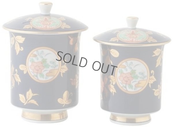 Photo11: Koimari Hasami porcelain Futatuki Yunomi gold flower Japanese tea cup (set of 2)