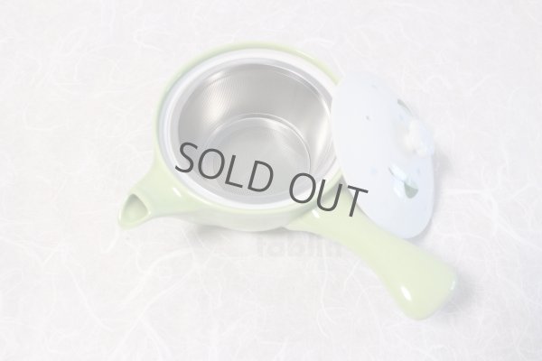 Photo8: Hasami Porcelain Japanese tea pot Kyusu leaf S type strainer green 325ml