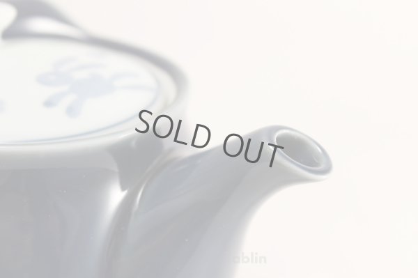 Photo5: Arita yaki ware rabbit ultramarine Japanese tea pot 450ml