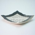 Photo1: Kiyomizu porcelain Japanese pottery square plate Daisuke kobiki iroe black D128 (1)