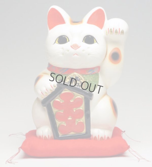 Photo3: Japanese Lucky Cat Tokoname YT Porcelain Maneki Neko ooiri left hand H33cm