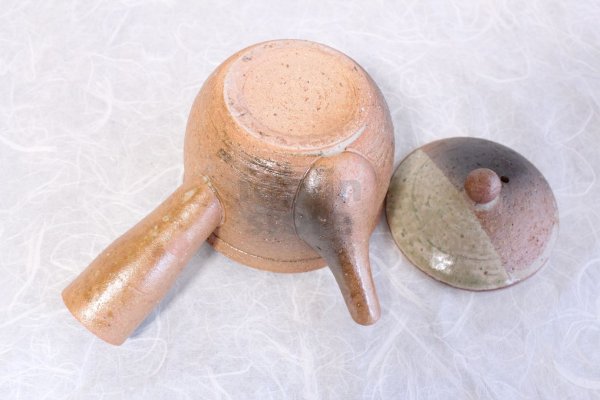 Photo9: Shigaraki Japanese tea pot kyusu midori mame pottery tea strainer 230ml