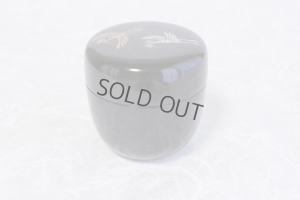 Photo5: Tea Caddy Japanese Natsume Echizen Urushi lacquer Matcha container Cranes