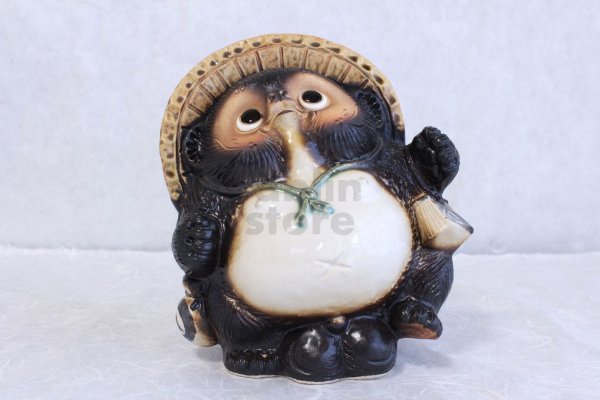 Photo2: Shigaraki pottery Japanese Tanuki Cute Raccoon Dog dancing H20cm