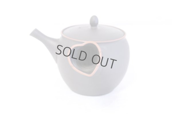 Photo6: Tokoname Japanese tea pot kyusu Yukitaka heart-shaped ceramic tea strainer 230ml