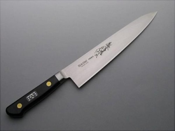 Photo2: Misono Sweeden Carbon Steel Japanese Knife FLOWER ENGRAVING Santoku any size