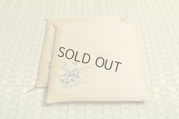 Photo8: Japanese rush grass floor pillow cushion zabuton flower psdik br 55 x 55cm