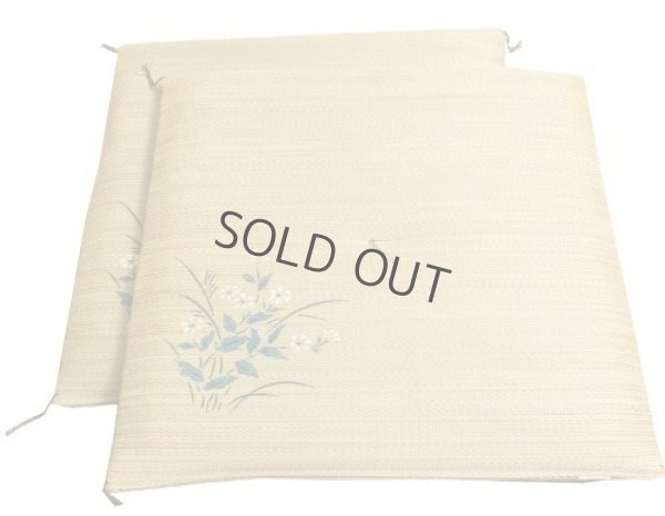 Photo6: Japanese rush grass floor pillow cushion zabuton flower psdik br 55 x 55cm