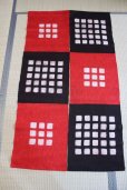 Photo6: Kyoto Noren SB Japanese batik door curtain Koshi Check black red 88cm x 150cm