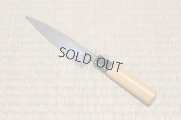 Photo3: Yasuhiko Fujiwara hammered Yasuki Silver-3 steel wa petty Japanese knife 150mm