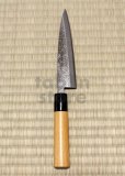 Photo8: Yasuhiko Fujiwara hammered Yasuki Silver-3 steel wa petty Japanese knife 150mm