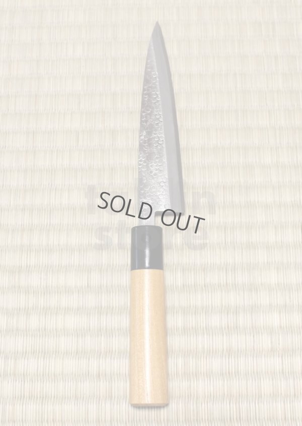 Photo8: Yasuhiko Fujiwara hammered Yasuki Silver-3 steel wa petty Japanese knife 150mm