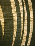 Photo2: Kyoto Noren SB Japanese batik door curtain enso Round olive-green 85 x 120cm (2)