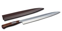 SAKAI TAKAYUKI Japanese knife INOX Sugihara model western style Sashimi Yanagiba with scheide