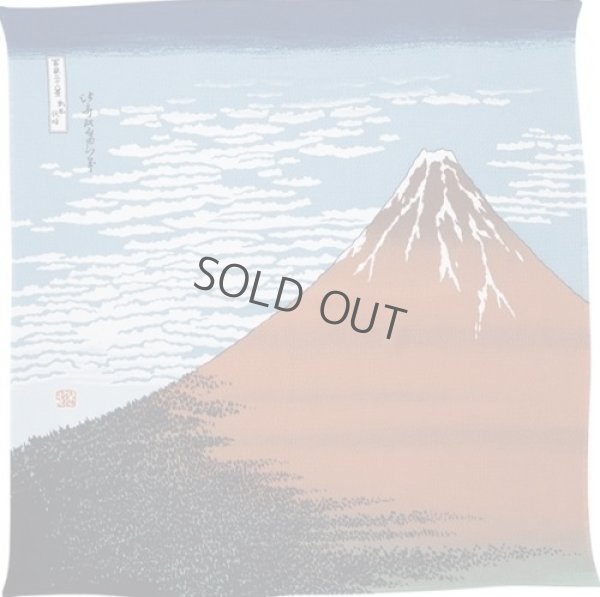 Photo1: Furoshiki Japanese fabric wrapping cloth Ukiyoe Mt.Fuji rayon 68cm