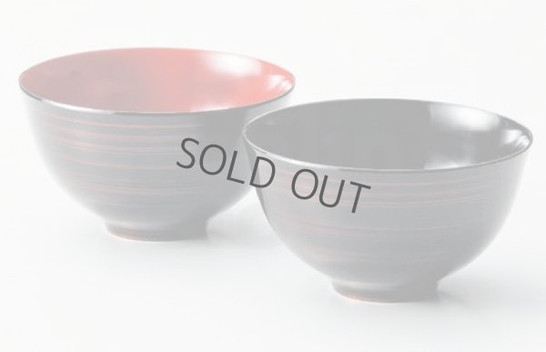 Photo1: Japanese Echizen Urushi lacquer soup bowl wan ayanami D14.4cm set of 2