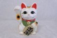 Photo8: Japanese Lucky Cat Tokoname ware YT Porcelain Maneki Neko koban right hand H19cm