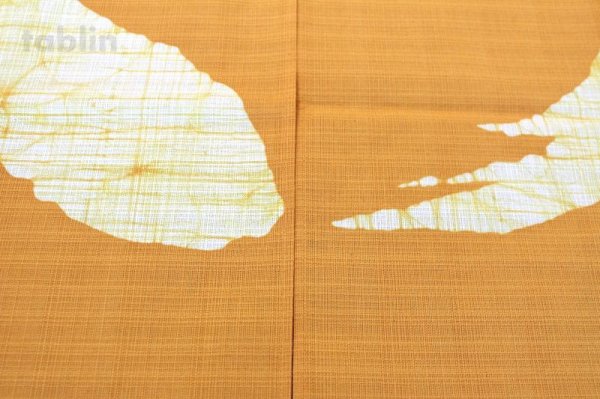 Photo7: Kyoto Noren SB Japanese batik door curtain En Enso Circle mustard 85cm x 150cm