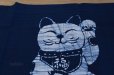 Photo7: Kyoto Noren SB Japanese batik door curtain Manekineko Lucky Cat blue 85cm x 45cm