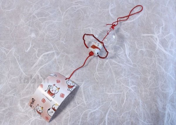 Photo5: Seto porcelain Japanese lucky cat maneki neko  Furin chime Wind Bells