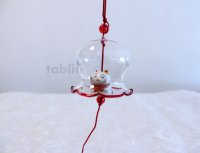 Seto porcelain Japanese lucky cat maneki neko  Furin chime Wind Bells