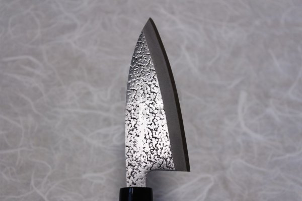 Photo2: Okeya Yasuki white-2 steel Japanese Small Deba hammered Knife any size