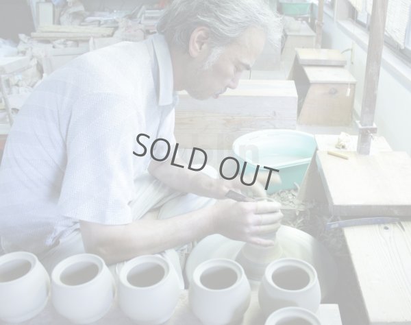 Photo6: Kiyomizu porcelain Japanese incense burner Minoru Ando shinogi oribe H9cm