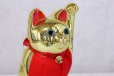 Photo7: Japanese Lucky Cat Tokoname ware YT Porcelain Maneki Neko slim gold H25cm