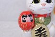 Photo4: Japanese Lucky Cat Tokoname ware YT Maneki Neko Daruma left hand H19cm