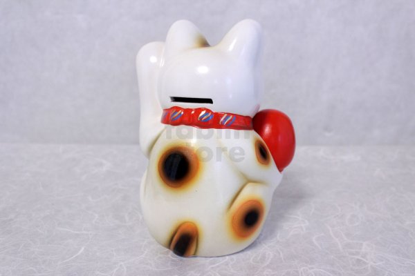 Photo6: Japanese Lucky Cat Tokoname ware YT Maneki Neko Daruma left hand H19cm