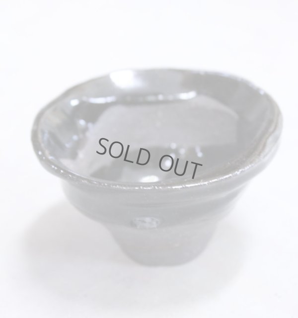 Photo6: Bizen ware pottery Sake guinomi tumbler Bar Mug black glaze kyo Tomoyuki Oiwa 60ml