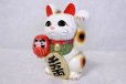 Photo3: Japanese Lucky Cat Tokoname ware YT Maneki Neko Daruma left hand H19cm