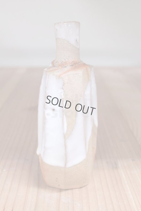 Photo4: Bizen ware pottery Sake bottle tokkuri white glaze mentori Tomoyuki Oiwa 300ml