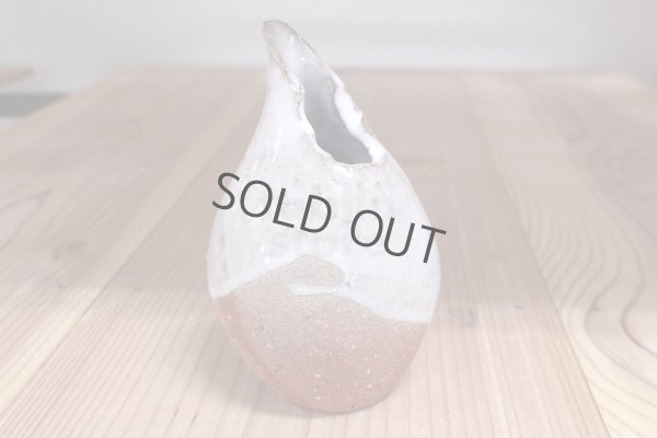 Photo3: Bizen ware pottery Sake bottle tokkuri white glaze kiri Tomoyuki Oiwa 300ml